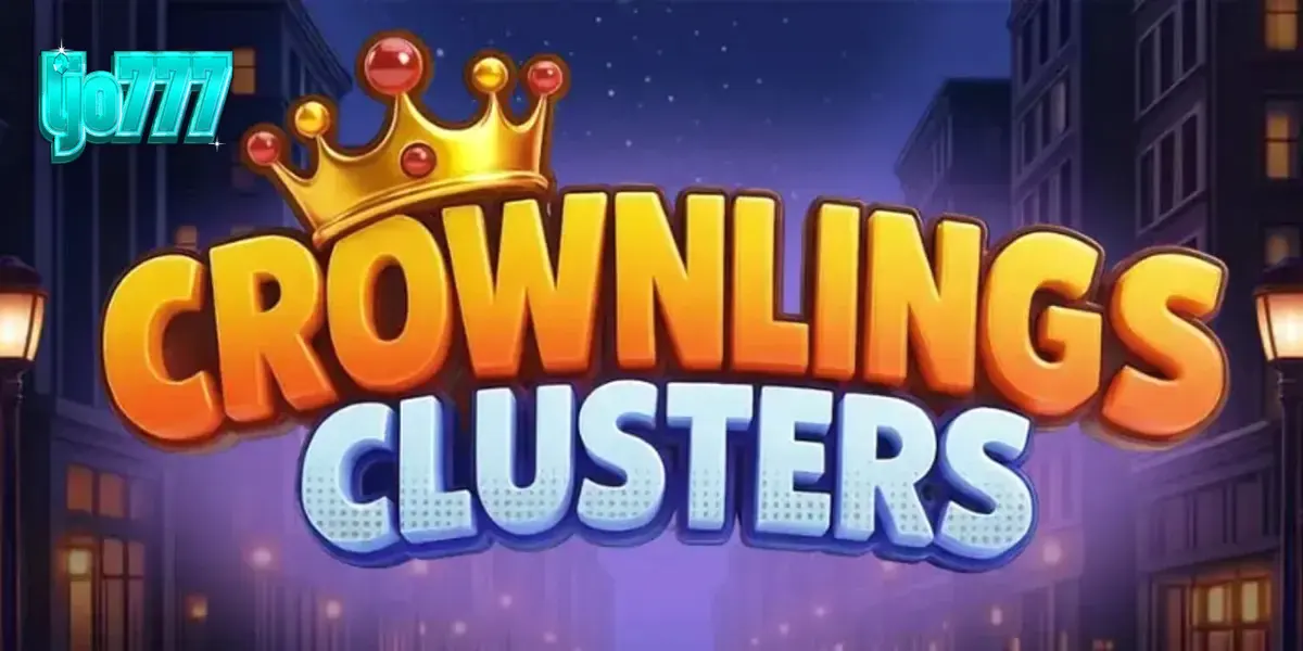 Tampilan visual slot Crownlings Clusters dengan karakter makhluk lucu dan grid 5x5